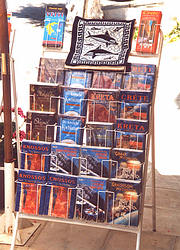 Tourist books about Crete, English, German, French languages are common.